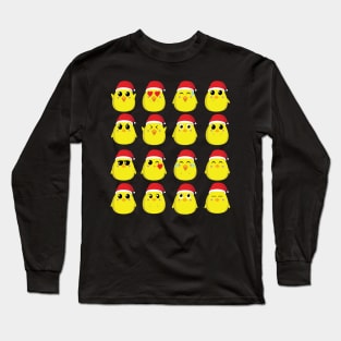 Merry Chickmast Emoji Long Sleeve T-Shirt